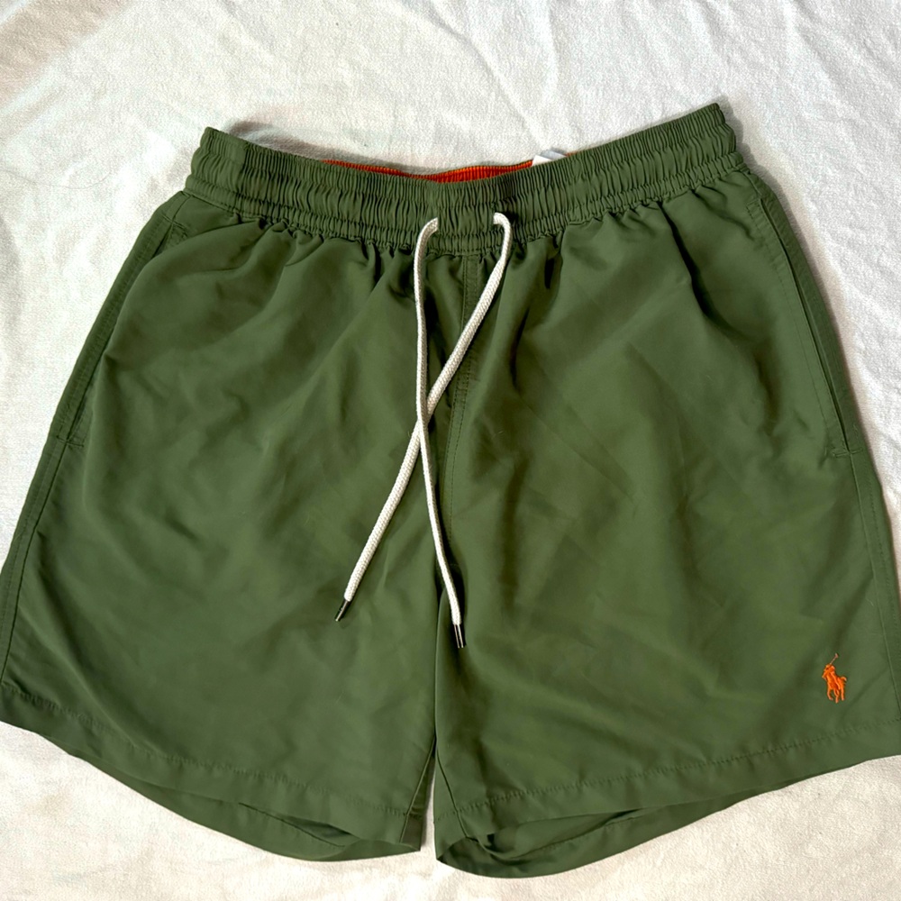 Polo Ralph Lauren Traveler icon logo swim shorts in olive green